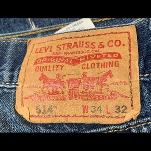 Levi’s 514 slim straight 34x32 distressed jeans with holes 1409